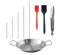 Stainless Steel Vertical Skewer Set, with Adjustable Spikes and Drip Pan for Grill or Oven, Heavy-Duty Food-Safe Rotisserie Stand(2)
