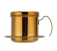 Stainless Steel Vietnamese Coffee Maker Pot, Coffee Drip Brewer with High Density Filter, Portable Drip Coffee Pot for Home Kitchen Office Outdoor Use, Gold or Blue (Titanium)