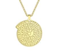 Stainless Steel Viking Calendar One Character Replica Pendant Necklace Hip-Hop Punk Accessory