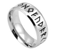 Stainless Steel Viking Numeral Ring Nordic Minimalist Jewelry for Men Norse Rune Inspired Band Historical Unisex Gift