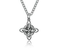 Stainless Steel Vintage Celtic Knot Necklace With Endless Love Loop And Titanium Steel Pendant