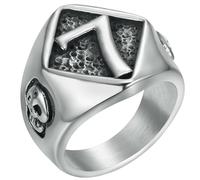 Stainless Steel Vintage Hip-Hop Skull Ring for Men Number 7 Ghost Head Open Design Streetwear Accessory Gift