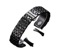 Stainless Steel Wacth Strap 12mm 14mm 16mm 18mm 20mm 22mm 24mm 26mm WristBand(Black,18mm)