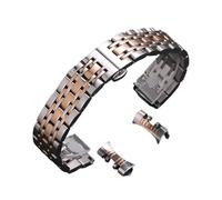 Stainless Steel Wacth Strap 12mm 14mm 16mm 18mm 20mm 22mm 24mm 26mm WristBand(Silver Rose Gold,16mm)