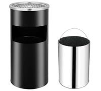 Stainless Steel Wall Ashtray - Wall-Mounted Smoker Pole, Outdoor Cigarette Butt Container, For Outdoor Use, Lockable, For Restaurants, Hotels, Pubs