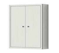 Stainless Steel Wall Cabinet with Doors and Adjustable Shelves, Bathroom Kitchen Storage Cabinet Shelf Utensils Spices Organizer, Garage Heavy-Duty Storage Shelf Space-Saving Medicine Cabinet