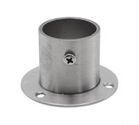 Stainless Steel Wall Flange for Round Tube Mounting - 19mm/22mm/25mm/32mm Inner Diameter, Polished Silver Finish, Heavy-Duty Flange Seat with Locking Screw(32mm)