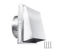 Stainless Steel Wall Hood Air Vent Grille Diffuser Duct Ventilation Cover Square Extractor Fan(125mm)