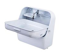Stainless Steel Wall Mount Folding Sink with Cold Water Faucet Hand Wash Basin for RV Caravan Outdoor Kitchen & Trailer Bathroom Use