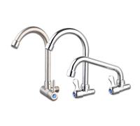 Stainless Steel Wall Mount Kitchen Faucet Single Cold Water Tap Universal Design for Sinks Rotatable Function Durable & Easy to Install