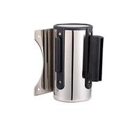 Stainless Steel Wall Mount Retractable Belt BER, 9.8ft Safe Queue Control Belt, Black BER for Crowd Ment, and Cact Design