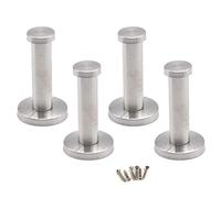 Stainless Steel Wall Mount Single Coat Hook Heavy Duty Towel Hook for Living Room,Bathroom Robe Hook with Screws(4PCS)