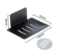 Stainless Steel Wall-Mount Soap Dish Holder with Drainage Tray for Bathroom and Shower Use, 1-Piece, Rust-Resistant, Space-Saving, Hygienic Storage Solution(Black)