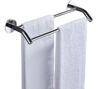 Stainless Steel Wall Mounted Double Towel Rack, Adjustable Size for Bathroom Storage Solution