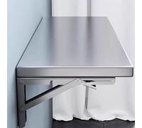Stainless Steel Wall-Mounted Drop-Leaf Table, Versatile Shelf for Kitchen, Balcony, Bathroom, Laundry Room, Space-Saving Design, 80cm x 35cm