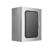 Stainless Steel Wall-mounted Electrical Enclosure Box, Weatherproof Outdoor/Indoor Metal Junction Box with Hinged Cover & Mounting Plate