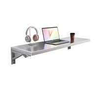 Stainless Steel Wall Mounted Foldable Desk Floating Kitchen Table Compact Computer Table for Living Room Laundry Bathroom Balcony (50x25cm 20x10in)
