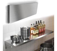 Stainless Steel Wall-Mounted Folding Shelf Space-Saving Drop-Down Serving Table Compact 40x20cm (16x8in) Versatile Food & Laundry Stand Ideal for Small Spaces