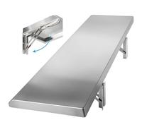 Stainless Steel Wall-Mounted Folding Table 100x35cm Space-Saving Flip-Down TableFloating Design Perfect for Kitchen Dining or Small Spaces Silver