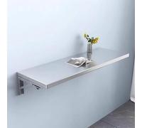 Stainless Steel Wall-Mounted Folding Table - 60x40cm Food-Grade Kitchen Storage Shelf for Living Room Balcony Bathroom & Laundry Room Space-Saving Design