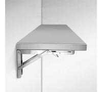 Stainless Steel Wall Mounted Folding Table Space Saving Floating Desk for Kitchen & Dining Room Adjustable Wall Mounted Workstation (90x40cm)