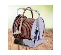Stainless Steel Wall-Mounted Garden Hose Reel - Durable Storage Rack for Easy Spraying, Watering & Cleaning - Perfect for Outdoor Use and Organization