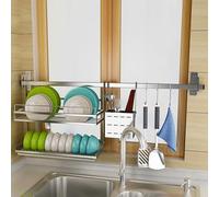 Stainless Steel Wall-Mounted Hanging Rod Utensil Dish Drainer Drying Rack