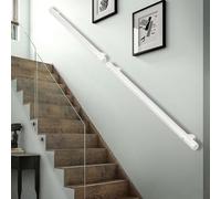 Stainless Steel Wall Mounted il 30-60cm Matte White Indoor/Outdoor Railing for Stairs Industrial Style Safety Bar Durable and Stylish Guardrail (150cm)