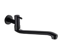 Stainless Steel Wall Mounted Kitchen Faucet Single Handle Brass Tap Cold Water Sink Mixer Modern Black Design & Stylish Kitchen Accessory