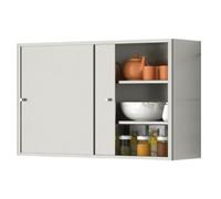 Stainless Steel Wall-Mounted Kitchen Rack with Sliding Doors - Versatile nizer for Bathroom, Spices, and Utensils - Easy to Clean (60x40x14cm)