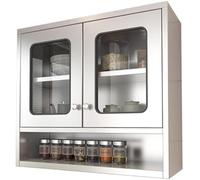 Stainless Steel Wall-Mounted Kitchen Sto Cabinet, Double Door Cupboard for Space-Saving in Kitchen, Bathroom & Ga, 100x30x70cm