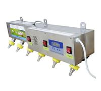 Stainless Steel Wall Mounted Livestock Feeding Bucket with 6 Nipples, Ideal for Lambs, Includes Sound Simulation for Enhanced Feeding Experience