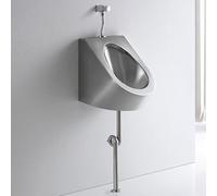 Stainless Steel Wall Mounted Sensor Urinal - Modern High-Efficiency Washout with Drain Valve for Home, Hotel, Bar, and Airport Use