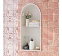 Stainless Steel Wall-Mounted Shelf with Double Storage for Bathroom - Space-Saving Modern Design for nizing Essentials