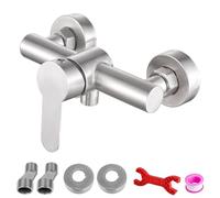 Stainless Steel Wall Mounted Shower Faucet Shower Mixer Manual Control Plumbing Valve Switch Bathroom Tap for Cold and Hot Water