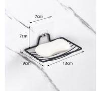 Stainless Steel Wall Mounted Soap Dish Holder for Bathroom Kitchen - No Drill Mesh Drain Rack with Efficient Water Drainage & Organized Stor(Black 2)