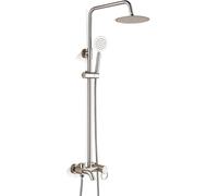 Stainless Steel Wall Mounted System, Hotel Adjustable Height Set with Overhead Head Bath Taps, Mixer Set for Bathroom Gym Adults,A