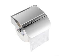 Stainless Steel Wall Mounted Toilet Roll Holder, High Shine Finish Bathroom Tissue Paper Dispenser, Space Saving Recessed Design, Silver 13x8.5cm