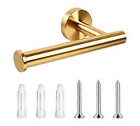 Stainless Steel Wall Mounted Toilet Roll Holder, Rust Resistant and Heavy Duty Bathroom Tissue Paper Holder, for Home and Commercial Use, Gold