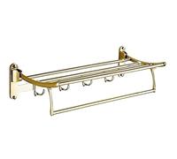 Stainless Steel Wall Mounted Towel Rack European Folding Bathroom Towel Holder Space Saving Bath Shelf with Bar and Stylish Towel nizer