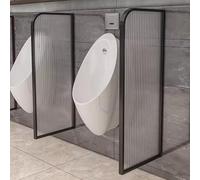 Stainless Steel Wall-Mounted Urinal Divider with Tempered Glass Panel - Durable, Waterproof Privacy Screen for Men's Restrooms in Hotels and Public Spaces