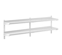 Stainless Steel Wall Shelf 2 Shelves 30 x 200 cm - Floating Shelves by Royal Catering Silver