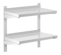 Stainless Steel Wall Shelf 2 Shelves 30 x 60 cm - Floating Shelves by Royal Catering Silver