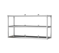 Stainless Steel Wall Shelves Floating Storage Rack for Kitchen Bar & Home Use Durable Hanging Organizer 100x40cm Stylish Silver Design Ideal for Restaurants & Modern Interiors