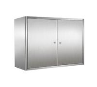 Stainless Steel Wall Storage Cabinet with Adjustable Shelves, Two Installation Methods, Versatile Organizer for Kitchen, Living Room, Bathroom (70x60x30cm)