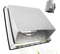 Stainless Steel Wall Vent Outlet 4" 5" 6" Square Duct Grill External Extractor Airflow Vent Replacement Hood Ventilation Accessory (Size: 150mm/6in)