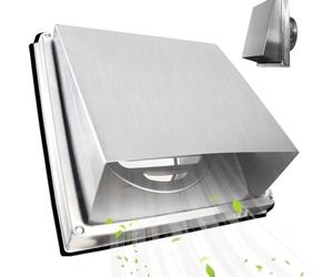 Stainless Steel Wall Vent Outlet 4" 5" 6" Square Duct Grill External Extractor Airflow Vent Replacement Hood Ventilation Accessory (Size: 150mm/6in)