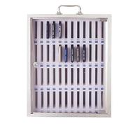 Stainless Steel WallMounted Phone Storage Cabinet with 12/24/36/48/60 SlotsMobile Device Organizer for Figurines and Accessories (Color: Silver Size: 48 Slots)
