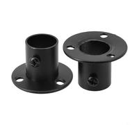 Stainless Steel Wardrobe Rod Bracket Flange Socket Rail Support Home Closet Pole End Holder for Bathroom Bedroom Kitchen Balcony 19-32mm Black 2 Pack(19mm)