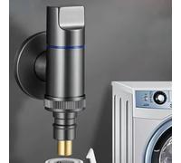 Stainless Steel Washing Machine Water Stop Valve, Quick Opening Angle Valve with G1/2 Bayonet Interface for Sinks and Boilers, Space Saving Design in Black Gray Silver